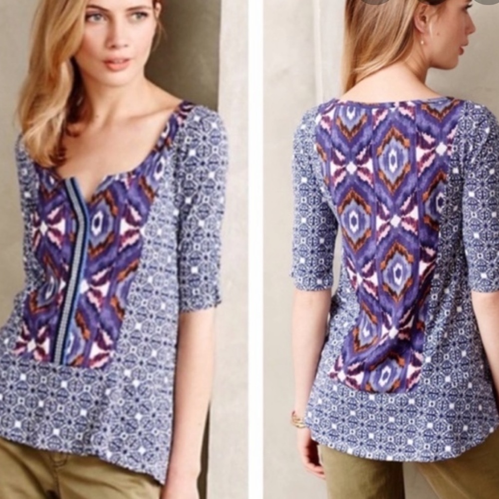 Akemi + Kin Ikat Mixed Top EUC